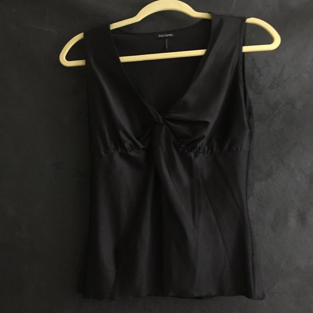 Black satin ruched top